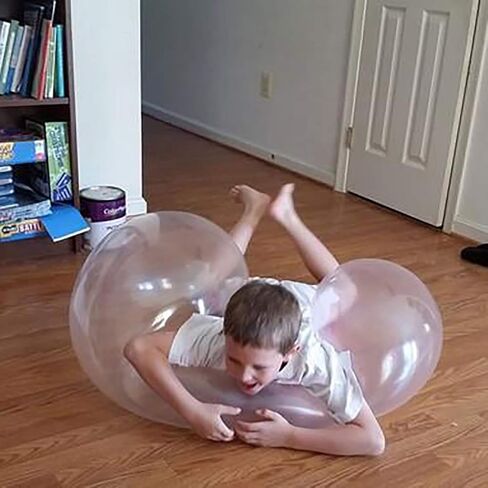 4 PCS Large Bubble Ball Magic Bubble Balls Transparent Bounce Balloon Inflatable Water Ball Beach Garden Ball Soft Rubber Ball Outdoor Party (Large) in Saudi Arabia
