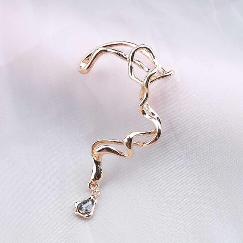 Sttiafay Ear Cuff Irregular Earring Teardrop Dangle Earring Punk Ear Wrap Crawler Earring Personality Non Pierced Ear Clip Jewelry for Women Girls in Saudi Arabia
