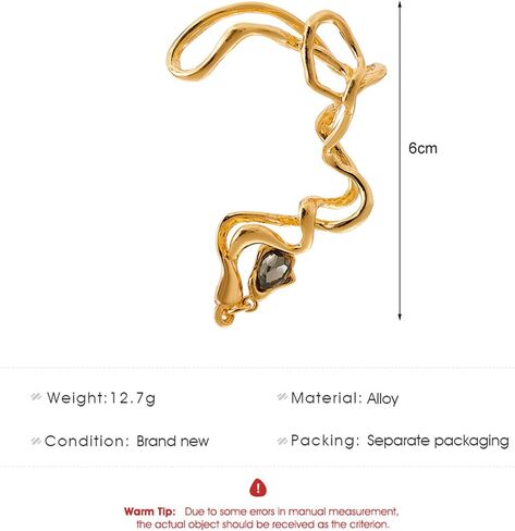 Sttiafay Ear Cuff Irregular Earring Teardrop Dangle Earring Punk Ear Wrap Crawler Earring Personality Non Pierced Ear Clip Jewelry for Women Girls in Saudi Arabia