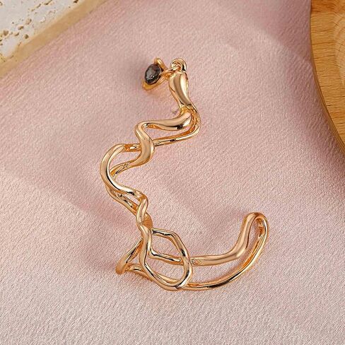 Sttiafay Ear Cuff Irregular Earring Teardrop Dangle Earring Punk Ear Wrap Crawler Earring Personality Non Pierced Ear Clip Jewelry for Women Girls in Saudi Arabia
