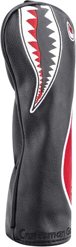 Craftsman Golf Shark Black and Red Driver Fairway Wood Rescue Hybrid Blade Putter Cover Headcover in Saudi Arabia