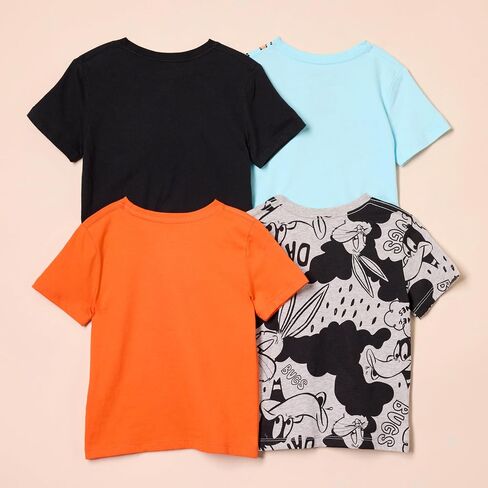Amazon Essentials Looney Tunes Boys and Toddlers' Short-Sleeve T-Shirts, Pack of 4 in Saudi Arabia