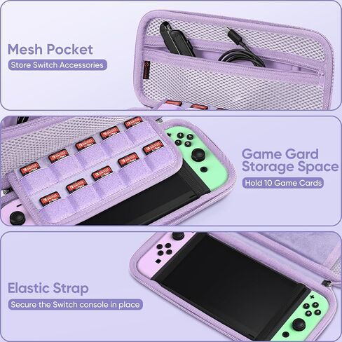 Fintie Switch Accessories Bundle, 10 in 1 Switch (NOT OLED/Lite) Accessories Kit with Nintendo Switch Carrying Case, Soft TPU Clear Cover, Screen Protector and Switch Joy-Con Thumb Grip, Galaxy in Saudi Arabia