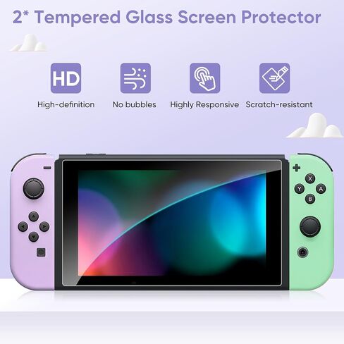 Fintie Switch Accessories Bundle, 10 in 1 Switch (NOT OLED/Lite) Accessories Kit with Nintendo Switch Carrying Case, Soft TPU Clear Cover, Screen Protector and Switch Joy-Con Thumb Grip, Galaxy in Saudi Arabia