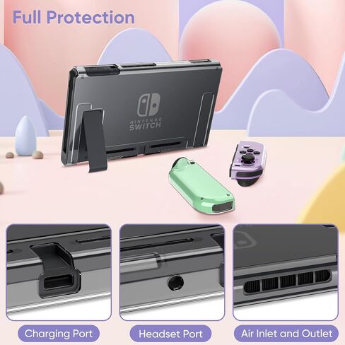 Fintie Switch Accessories Bundle, 10 in 1 Switch (NOT OLED/Lite) Accessories Kit with Nintendo Switch Carrying Case, Soft TPU Clear Cover, Screen Protector and Switch Joy-Con Thumb Grip, Galaxy in Saudi Arabia