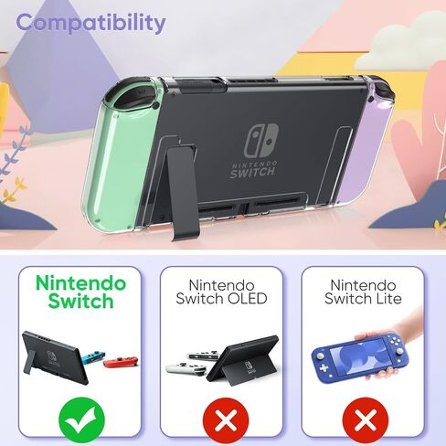 Fintie Switch Accessories Bundle, 10 in 1 Switch (NOT OLED/Lite) Accessories Kit with Nintendo Switch Carrying Case, Soft TPU Clear Cover, Screen Protector and Switch Joy-Con Thumb Grip, Galaxy in Saudi Arabia