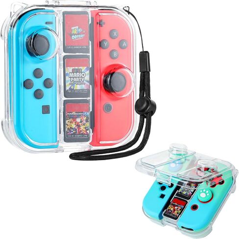 حقيبة تخزين MoKo Mini Switch Joy-con مع 3 فتحات للألعاب، صندوق حماية محمول مقاوم للغبار متوافق مع Nintendo Switch/OLED Joy-con، حقيبة سفر مع إغلاق آمن وحبل 1x in Saudi Arabia