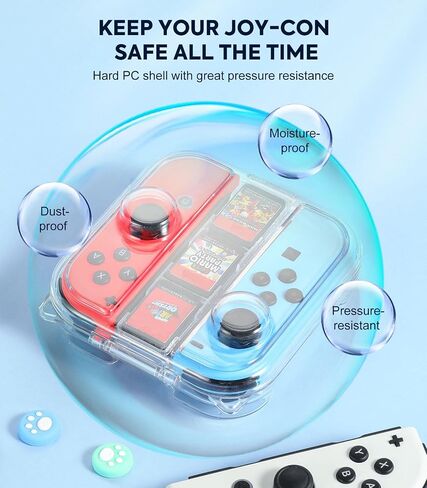 حقيبة تخزين MoKo Mini Switch Joy-con مع 3 فتحات للألعاب، صندوق حماية محمول مقاوم للغبار متوافق مع Nintendo Switch/OLED Joy-con، حقيبة سفر مع إغلاق آمن وحبل 1x in Saudi Arabia