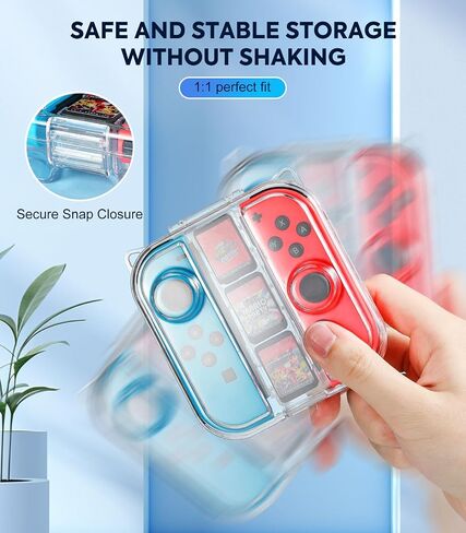 حقيبة تخزين MoKo Mini Switch Joy-con مع 3 فتحات للألعاب، صندوق حماية محمول مقاوم للغبار متوافق مع Nintendo Switch/OLED Joy-con، حقيبة سفر مع إغلاق آمن وحبل 1x in Saudi Arabia