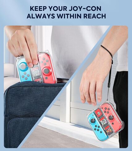 حقيبة تخزين MoKo Mini Switch Joy-con مع 3 فتحات للألعاب، صندوق حماية محمول مقاوم للغبار متوافق مع Nintendo Switch/OLED Joy-con، حقيبة سفر مع إغلاق آمن وحبل 1x in Saudi Arabia