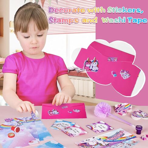 هدايا للفتيات، مجموعة قرطاسية للأطفال، مجموعة كتابة الحروف 46 قطعة، هدايا عيد الميلاد للفتيات في سن 8، 9،10،11،12، حرف عيد الميلاد المثالية للأطفال in Kuwait