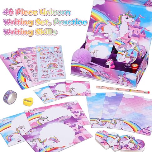 هدايا للفتيات، مجموعة قرطاسية للأطفال، مجموعة كتابة الحروف 46 قطعة، هدايا عيد الميلاد للفتيات في سن 8، 9،10،11،12، حرف عيد الميلاد المثالية للأطفال in Kuwait