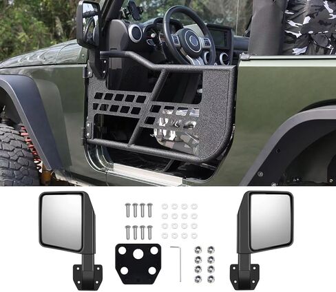 Side Mirrors for Half Doors Fits with Tubular Doors Side View Mirror Reflection Mirrors Compatible with Jeep Wrangler TJ JK JL Gladiator JT 97-24 -1 Pair in Saudi Arabia