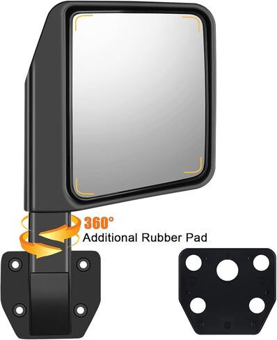 Side Mirrors for Half Doors Fits with Tubular Doors Side View Mirror Reflection Mirrors Compatible with Jeep Wrangler TJ JK JL Gladiator JT 97-24 -1 Pair in Saudi Arabia