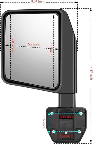 Side Mirrors for Half Doors Fits with Tubular Doors Side View Mirror Reflection Mirrors Compatible with Jeep Wrangler TJ JK JL Gladiator JT 97-24 -1 Pair in Saudi Arabia