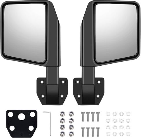 Side Mirrors for Half Doors Fits with Tubular Doors Side View Mirror Reflection Mirrors Compatible with Jeep Wrangler TJ JK JL Gladiator JT 97-24 -1 Pair in Saudi Arabia