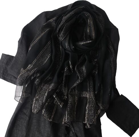 Lzylvta Silk Wool Scarf Elegant Soft Scarf Shawls and Wraps for Weddings Thin Shade Scarves for Women in Saudi Arabia