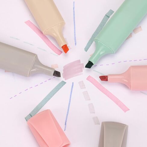 EOOUT 8 Pack Pastel Highlighters, Cream, Vintage Colors Marker Pen No Bleed Dry Fast and Easy to Hold for Bible Study Notes School Office in Saudi Arabia