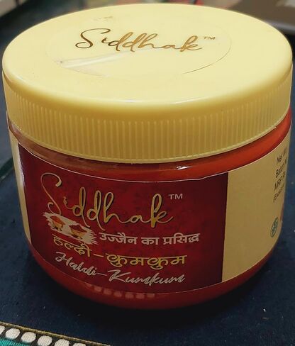 سيدهاك أوجاين هالدي رولي كوم كوم الخاص 100 جرام - دورجا بوجا بروسبيريتي | كومكم هالدي | مهرجان راخي بوجا | عناصر هدايا هووسورمينغ in Kuwait