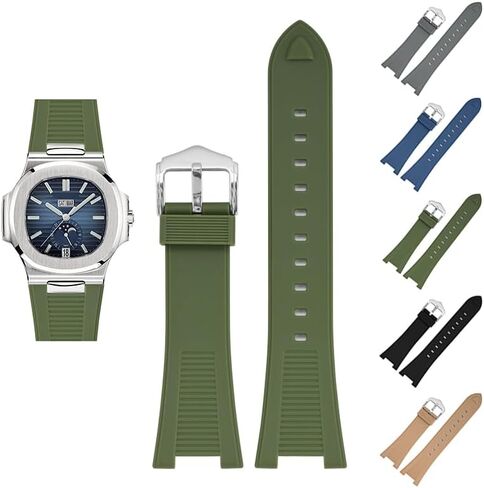 25mm Rubber Band For Patek Philippe Nautilus With Buckle, Rubber Watch Band Straps For Patek Philippe 5711 5712 5980 - Multiple Colors in Saudi Arabia