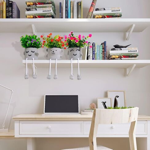 3 Packs Cute Fake Plants, Kawaii Artificial Potted Plants for Table Desk Home Bedroom Bathroom Office Shelf Office Wall Room Farmhouse Decor Artificial Plants B in Saudi Arabia