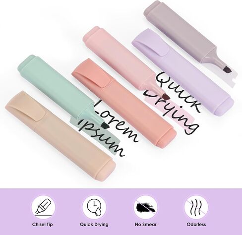 EOOUT 8 Pack Pastel Highlighters, Cream, Vintage Colors Marker Pen No Bleed Dry Fast and Easy to Hold for Bible Study Notes School Office in Saudi Arabia