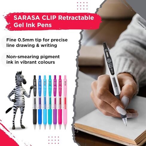 Zebra Pen Journaling Set, Includes 7 Mildliner Highlighters and 7 Sarasa Clip Retractable Gel Ink Pens, Assorted Colors, 14 Pack in Saudi Arabia
