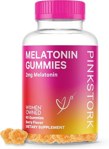 علكات الميلاتونين بينك ستورك لدعم النوم العرضي - 2 ملغ من الميلاتونين للهدوء والاسترخاء - الخريف والبقاء نائمًا - جرعة منخفضة للنساء الحوامل والمرضعات - 60 علكة للنوم in Kuwait