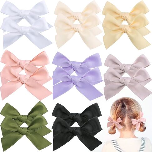 16 قطعة من مشابك فيونكات الشعر للفتيات، أقواس على شكل ذيل حصان وأقواس ضفيرة التمساح إكسسوارات للفتيات الصغيرات والأطفال والمراهقين in Kuwait