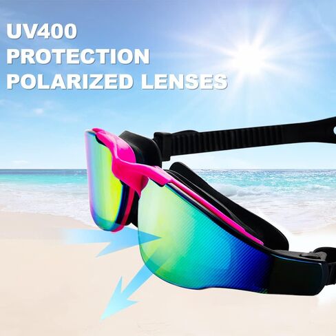 lnztzol Adult Swim Goggles Polarized Swimming Goggles for Men Women No Leaking Anti-Fog Anti-UV Clear Vision Goggles swimming in Kuwait