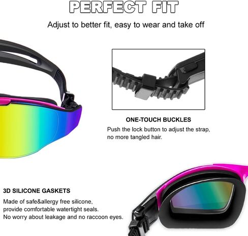 lnztzol Adult Swim Goggles Polarized Swimming Goggles for Men Women No Leaking Anti-Fog Anti-UV Clear Vision Goggles swimming in Kuwait