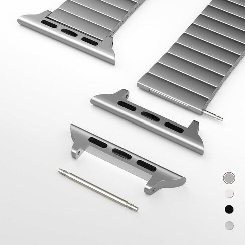 Watch Band Connector Spring Bar Watch Strap Connector Adapter Stainless Steel / Titanium Watch Band Adapter Replaceable Metal Connection Adapter with Replacement Tool, Metal Connectors for Apple Watch Band Ultra 2 Ultra (49mm), Titanium Color in Saudi Arabia