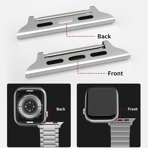 Watch Band Connector Spring Bar Watch Strap Connector Adapter Stainless Steel / Titanium Watch Band Adapter Replaceable Metal Connection Adapter with Replacement Tool, Metal Connectors for Apple Watch Band Ultra 2 Ultra (49mm), Titanium Color in Saudi Arabia