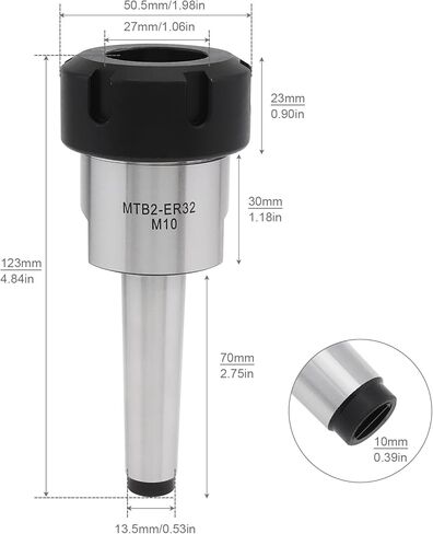 MTB2 ER32UM حامل ظرف كوليت، CLAHJQX M10 مورس مخروط كوليت تشاك حامل الأدوات، حامل ظرف الطحن المستدق in Kuwait