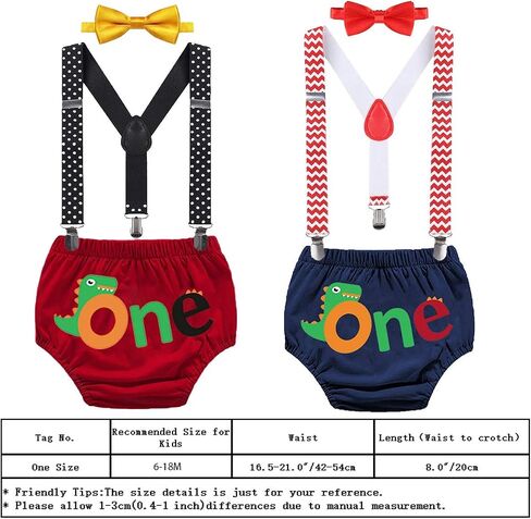HIHCBF Dinosaur Theme Baby Boys First Birthday Cake Smash 3Pcs Outfits Diaper Cover Suspenders Bow Tie Baby Shower Costume in Saudi Arabia