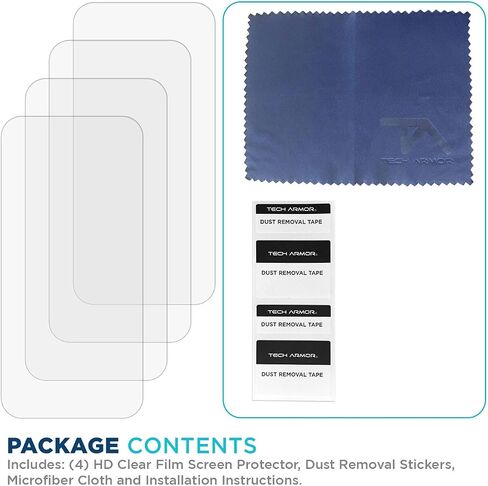 Tech Armor Screen Protector for iPhone 15 Pro 6.1 inch - HD Clear Film, Ultimate Display Protection, Crystal Clear Clarity, Easy Installation, Premium Quality, 4 Pack in Saudi Arabia