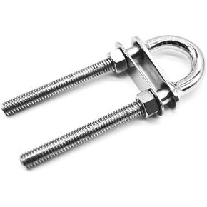 MARINE CITY Stainless Steel Strong Sturdy Stern U Bolt 3/8 Inches Stock Fixed Welding Plate Bow Eye Tie Down Smooth Gloss Finish Polished Functional Design for Marines – Boats – Yachts (Pack of 1) in Kuwait
