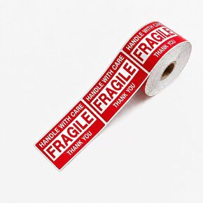 Pacific Mailer Fragile Stickers for Shipping 3in x 2in Handle with Care Fragile Stickers Shipping Labels Stickers Strong Ahesive for Moving (1 Rolls, 500 per Roll) in Kuwait