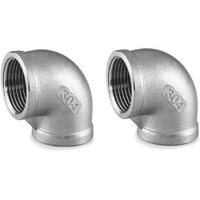 الفولاذ المقاوم للصدأ 304 تركيب الأنابيب المصبوب، JoyTube 1/2 "إلى 1/2" أنثى إلى أنثى NPT تركيب الأنابيب الملولبة، الكوع 90 درجة، الفئة 150 (حزمة من 3) in Kuwait