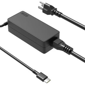 65W USB-C Charger for Lenovo Thinkpad, Yoga Slim 6 7 9,Ideapad Flex Duet Slim, ThinkBook, Chromebook Series X1 E590 E585 E580 E14 T470 T495s T14 L15 L590 P52s 720 910 C930 S540 720S 730S More Laptop in Kuwait