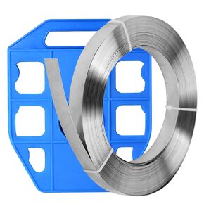 Stainless Steel 304 Strapping Band Coil - 1/2 in Width x 95 ft Length Steel Strapping Roll, Packing Tensioner Strap, Heavy Loads Cable Tie with Rounded and Smooth Band Edges, 1/64 in Thickness in Kuwait