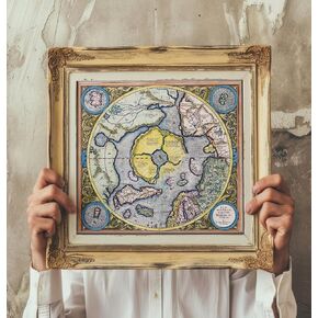 Mercators 1595 Iconic Flat Earth Map of the North Pole Regions Septentrionalium Terrarum - Wall Art Poster Present Gift - Ancient Old Vintage Antique Look - Classroom Decor Unframed (11"x12") in Kuwait
