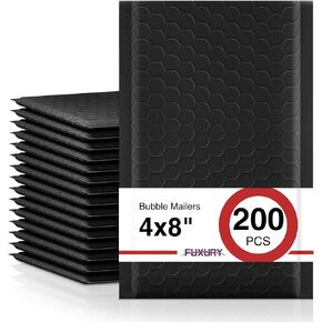 Fuxury Royal Blue Bubble Mailers 4x8 "200 حزمة مغلفات مبطنة مقاومة للماء مظاريف فقاعة ذاتية الغلق، بريدية مبطنة لبريد مغلفات الأعمال الصغيرة حجم قابل للاستخدام 4x7 in Kuwait