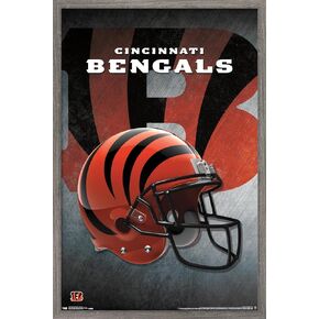 Trends International NFL Cincinnati Bengals - Helmet 16 Wall Poster, 22.375" x 34", Silver Framed Version in Kuwait