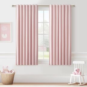 Pink Thick Linen Thermal Blackout Curtains 96 Inch Long for Winter Insulated, Pleated Elegant Living Room Curtain 2 Panels Set Privacy Decor Window Drapes 8 FT Length 2 Burg (Hooks Rings & Rod Pocket) in Kuwait