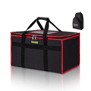 Pizza Bags for Delivery 20" X 20" X 6" - Moisture-Free, Professional Thermal Pizza Warmer, Heavy-Duty Pizza Delivery Bag, Suitable for Restaurants,Picnic Uber Eats & Door Dash（Silver） in Kuwait