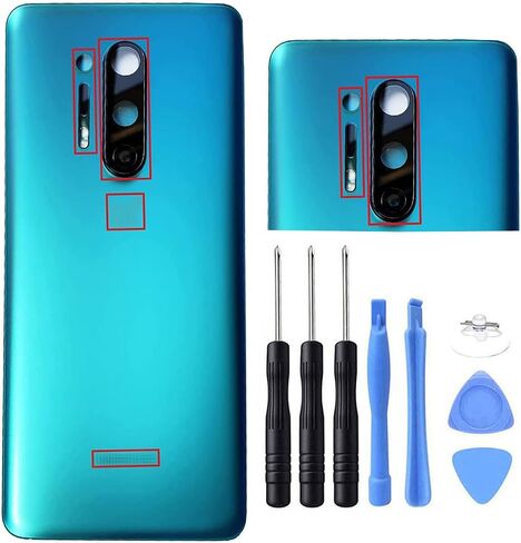 بديل لغطاء الباب الزجاجي الخلفي للوحة OnePlus 8 Pro لهاتف OnePlus 8 Pro 5G 6.78 بوصة (ليس لهاتف OnePlus 8 6.55 بوصة، وليس لهاتف OnePlus 8T 6.55 بوصة) (1+8 Pro 6.78 بوصة/أخضر/عدسة الكاميرا) in Kuwait