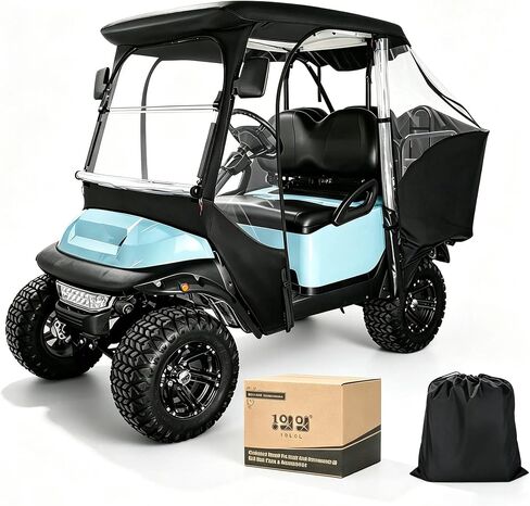 4-Passengers Golf Cart Driving Enclosure for Club Car Precedent, Clear Window Rain Cover All Weather Waterproof Windproof Snowproof Storage Covers in Kuwait
