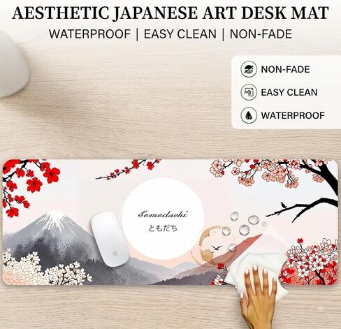 Polka Dot Black & Ivory White Mouse Pad, 31.5x11.8 Extended Large Gaming Mouse Pad Desk Mat 3mm, XL Long Computer Keyboard Mousepad,Non-Slip Base Stitched Edge Desk Decor in Kuwait