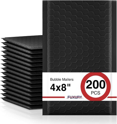 Fuxury Royal Blue Bubble Mailers 4x8 "200 حزمة مغلفات مبطنة مقاومة للماء مظاريف فقاعة ذاتية الغلق، بريدية مبطنة لبريد مغلفات الأعمال الصغيرة حجم قابل للاستخدام 4x7 in Kuwait